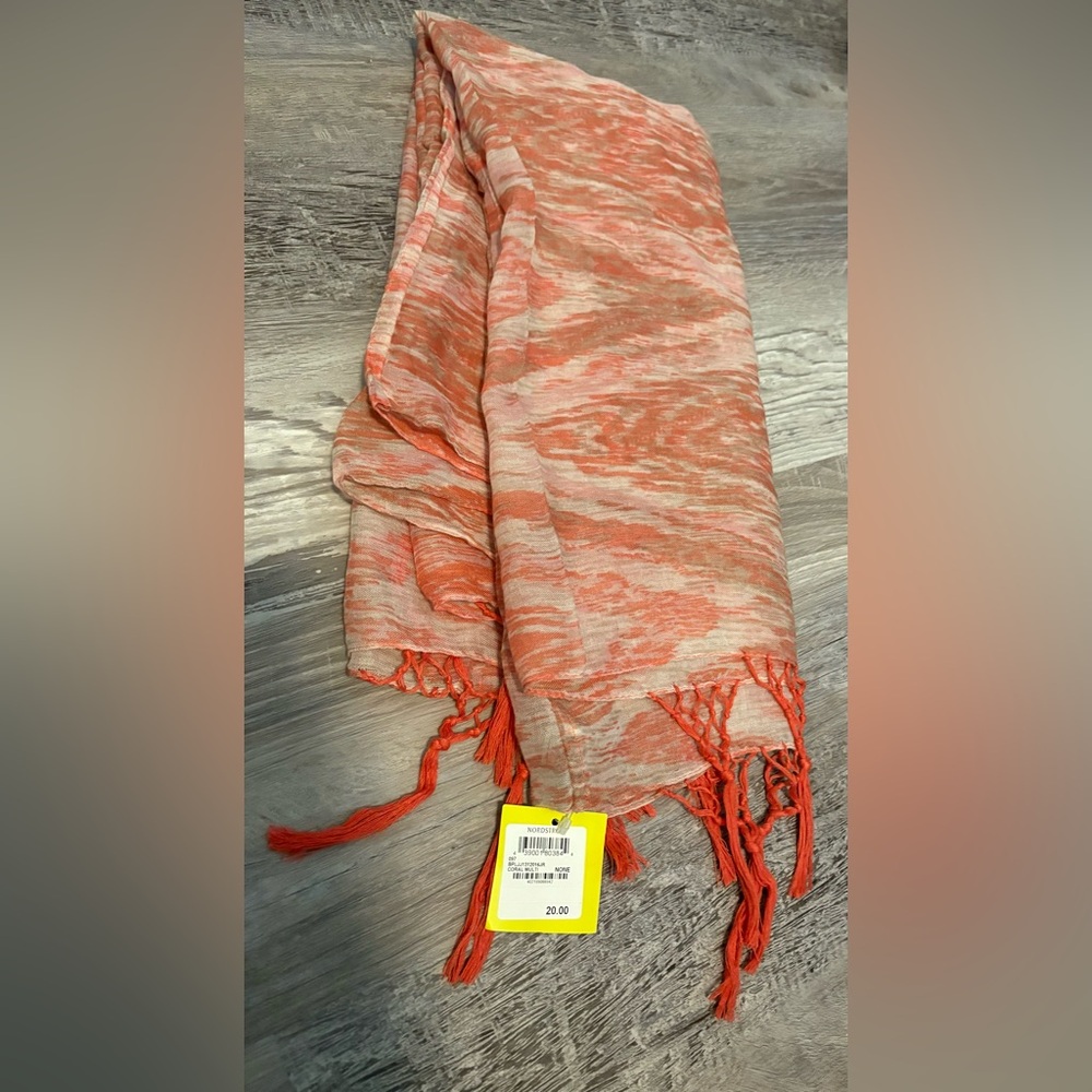 Nordstrom Coral and Cream Scarf